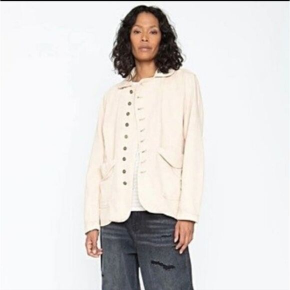 Sandrine Rose -968 x Free People NWT Empire Jacket Utility Shirt White‎ Size S - Picture 1 of 9